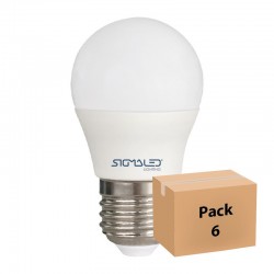 Lampadina LED G45 6W E27 pack 6 pezzi